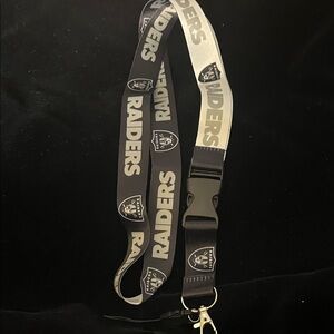 Raiders Black and Gray Lanyard